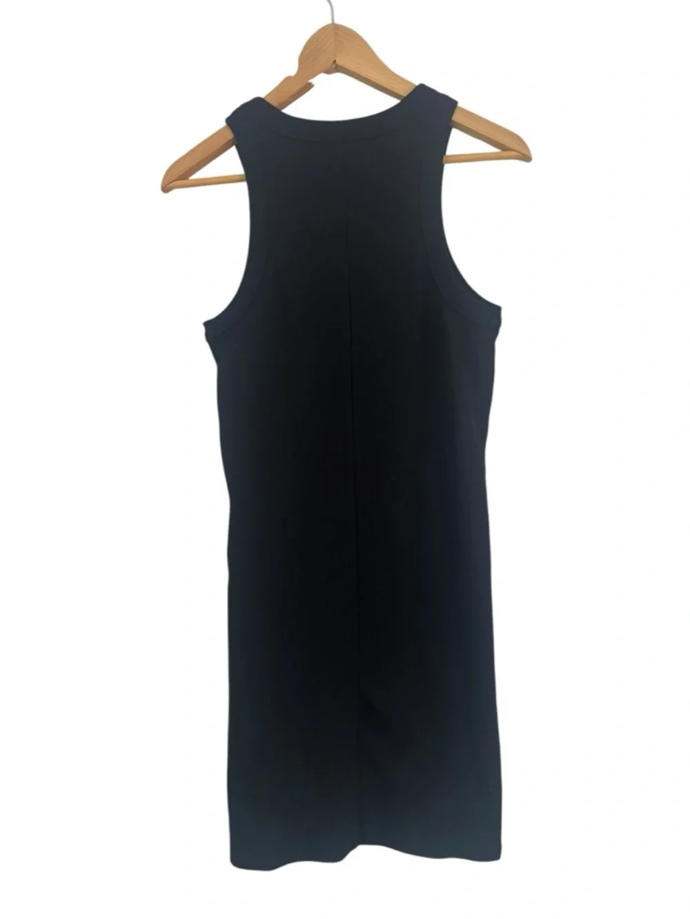 Old Navy Ribbed Knit Tank Dress LBD Size Large Black Stretch Racerback Basic NWT - Picture 2 of 8